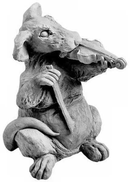 Stone Mouse Statue - The Guys Rat Band: Fletcher On Fiddle Statue